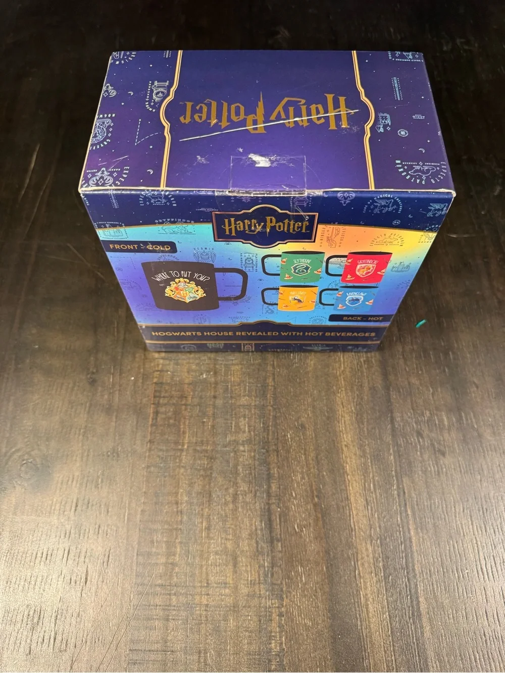 Rae Dunn Harry Potter Hogwarts Crest Mug with Wand Spoon Sorting Hat
